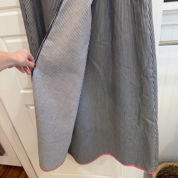 Spectator II 1970s Striped Denim Wrap Maxi Skirt with Floral Appliqués - Picture 9 of 13